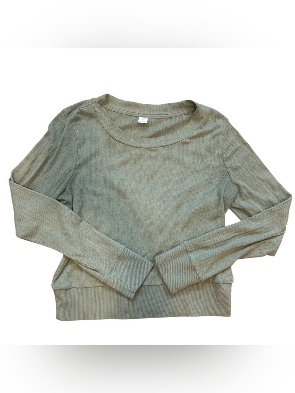 Only Olive Green Long Sleeve Ribbed Tee